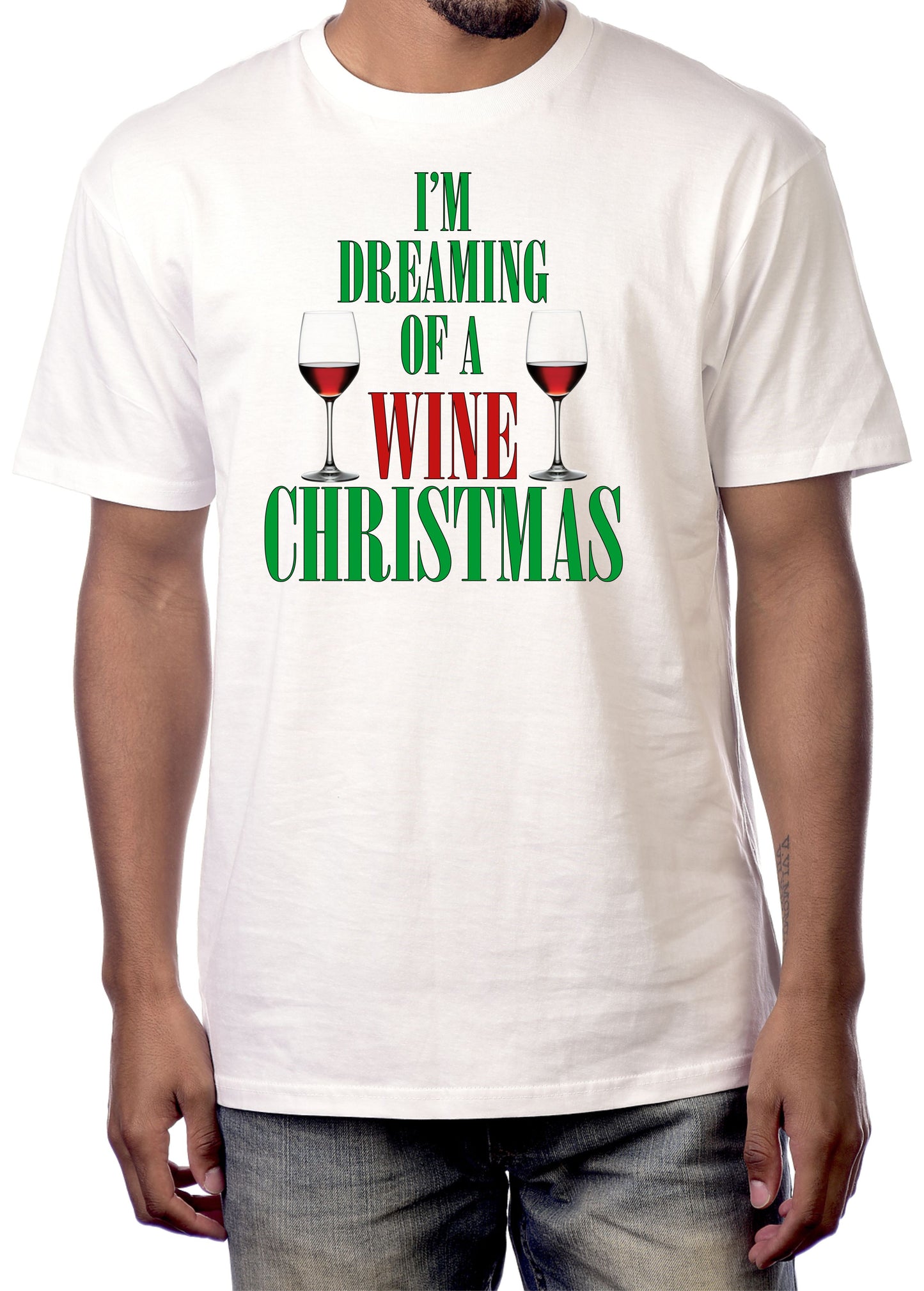 I'M DREAMING OF A WINE CHRISTMAS - Mens/Unisex T-Shirt