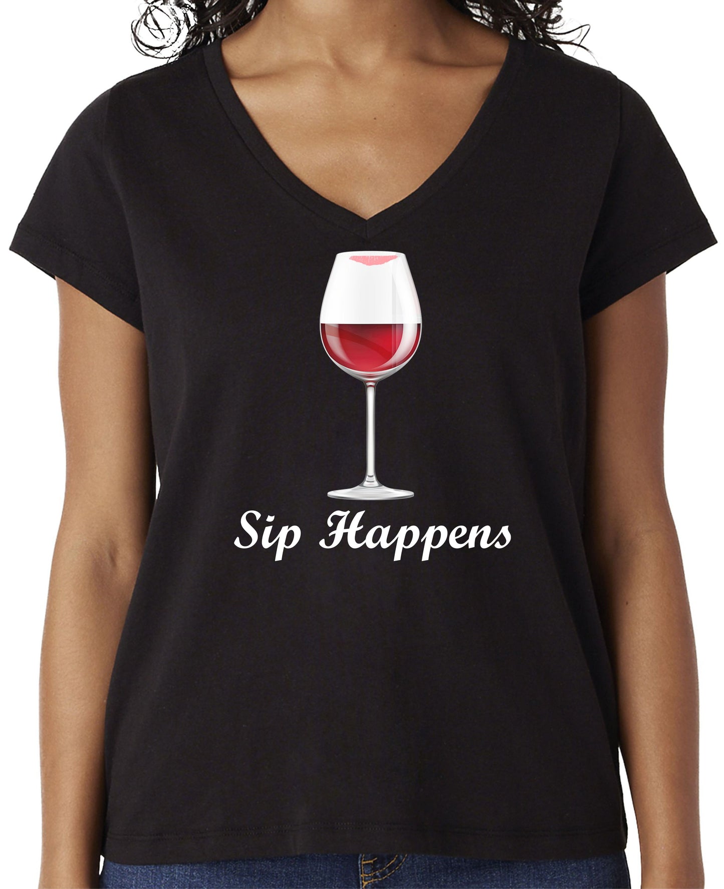 SIP HAPPENS - Ladies V-Neck